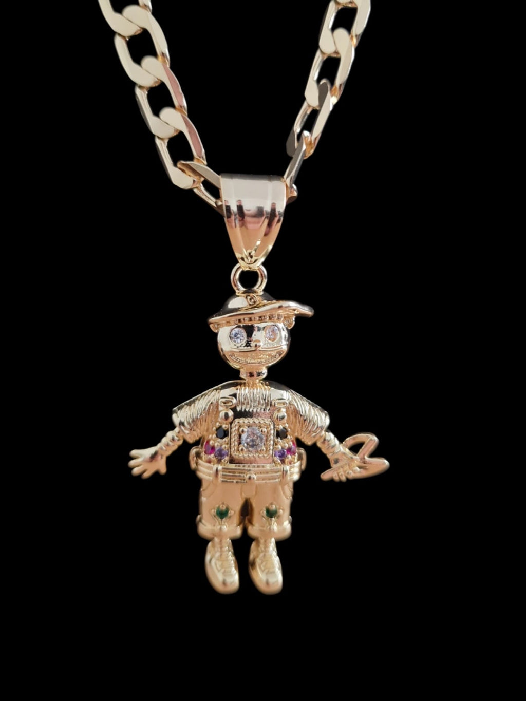 Gold Plated Naughty Boy Pendant & 24" Curb Chain Set