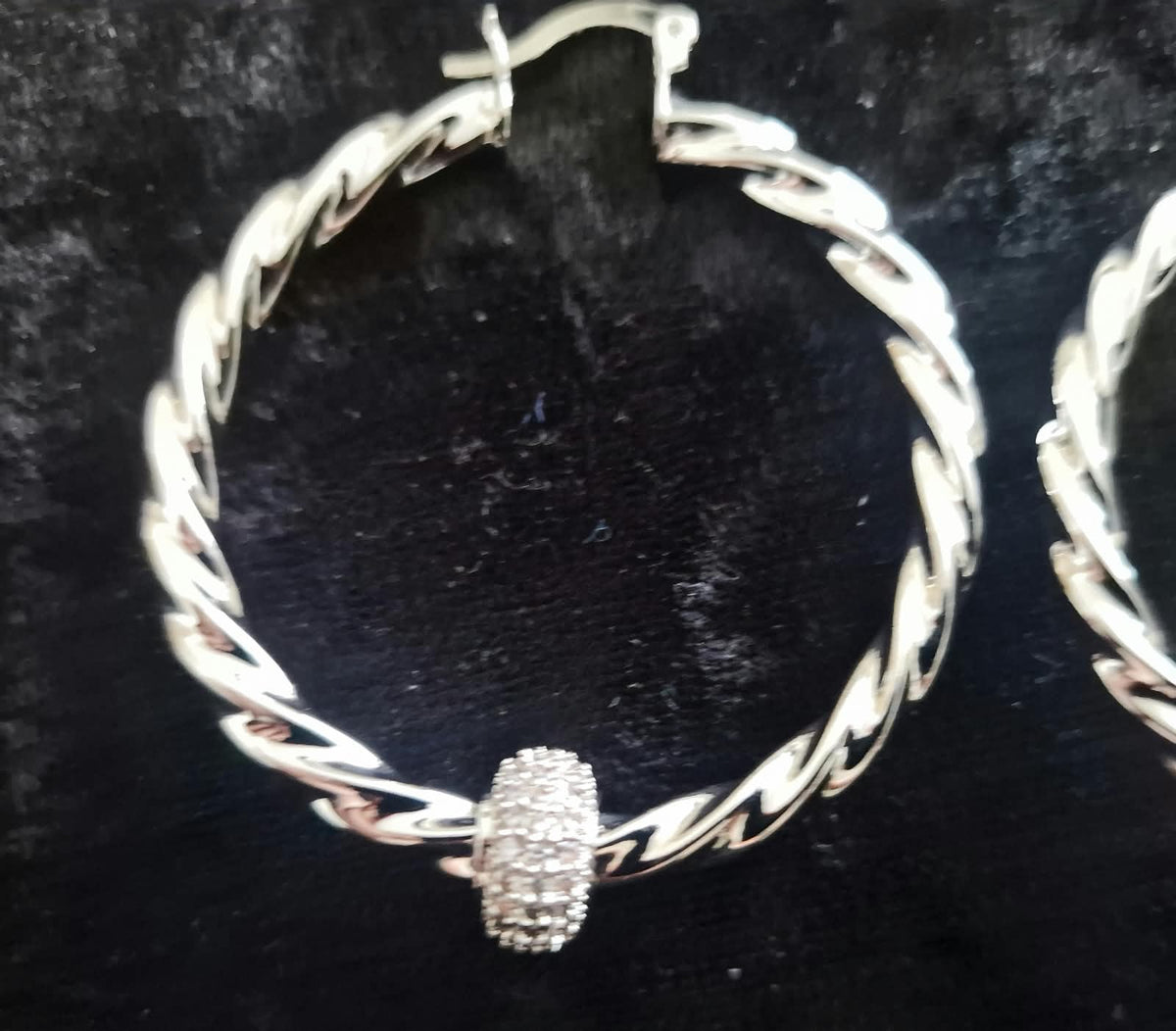 Gold & Silver Plated Twisted Disco Ball Hoop Earrings — 45mm