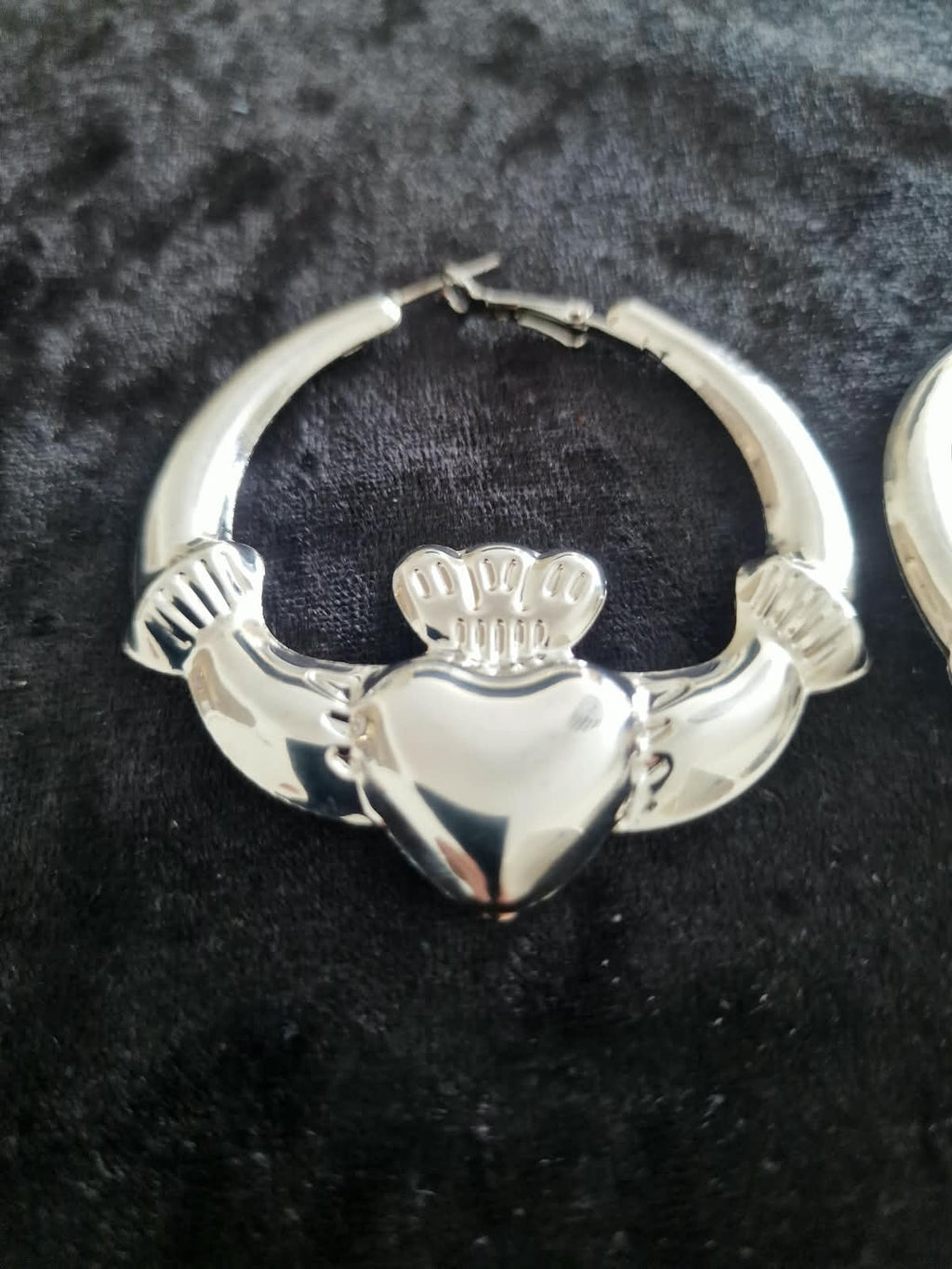 Large Gold/silver Plated Claddagh Hoop Earrings — 60mm