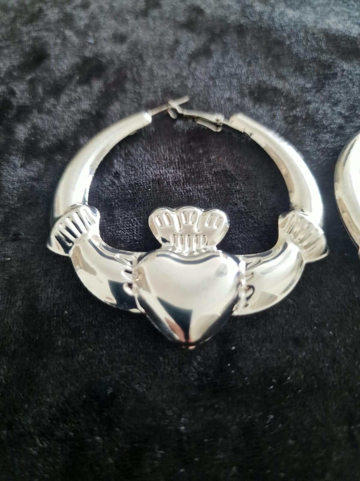 Large Gold/silver Plated Claddagh Hoop Earrings — 60mm