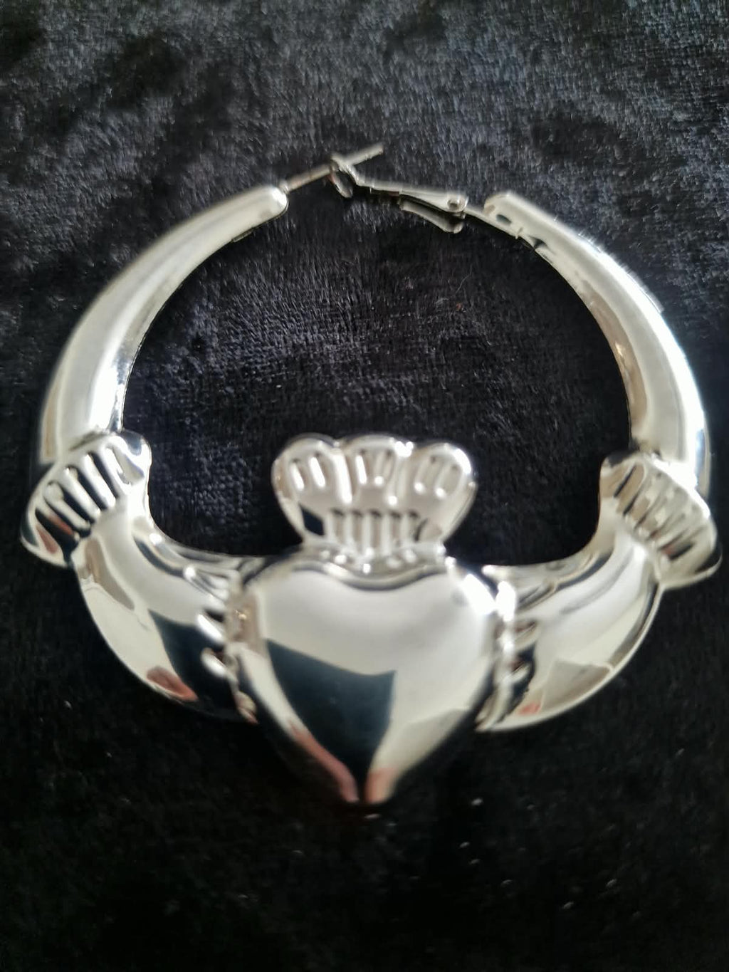 Large Gold/silver Plated Claddagh Hoop Earrings — 60mm