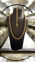 24" 9mm gold plated belcher chain &/or 9-9 1/2" matching bracelet alternating links & albert clasp