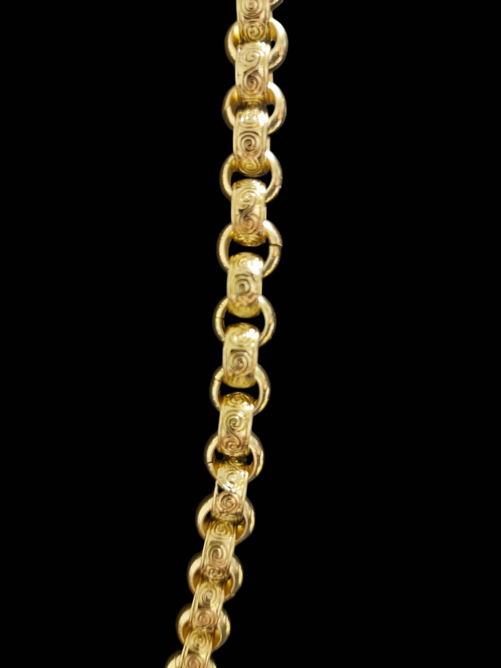24" 9mm gold plated belcher chain &/or 9-9 1/2" matching bracelet alternating links & albert clasp