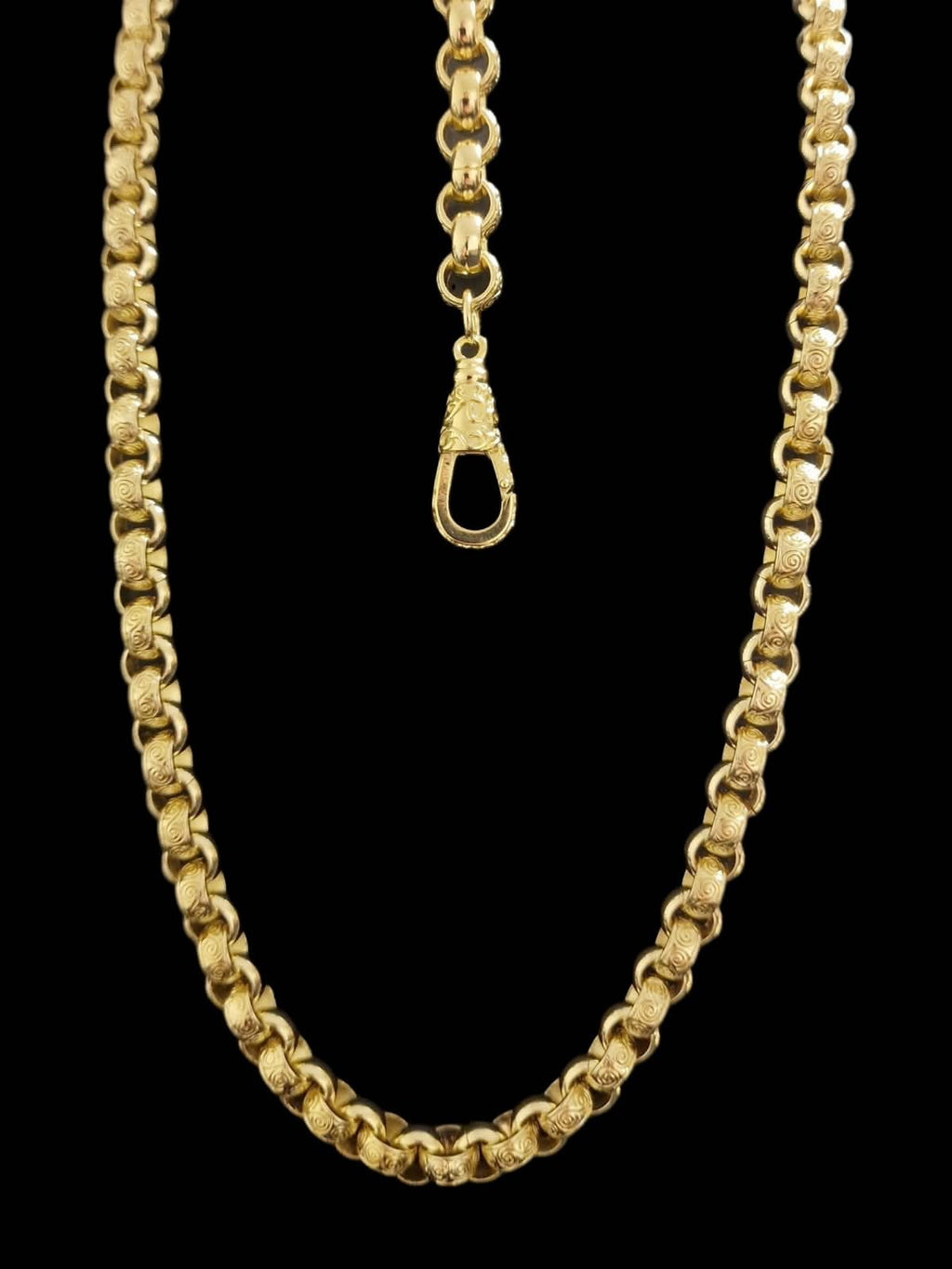 24" 9mm gold plated belcher chain &/or 9-9 1/2" matching bracelet alternating links & albert clasp