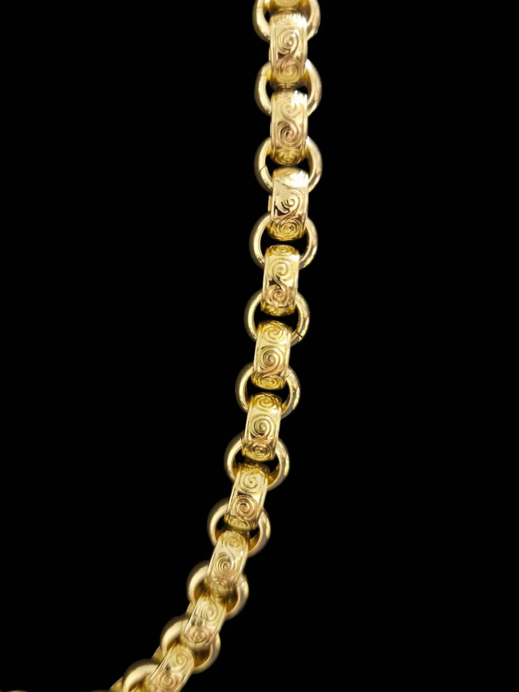 24" 9mm gold plated belcher chain &/or 9-9 1/2" matching bracelet alternating links & albert clasp