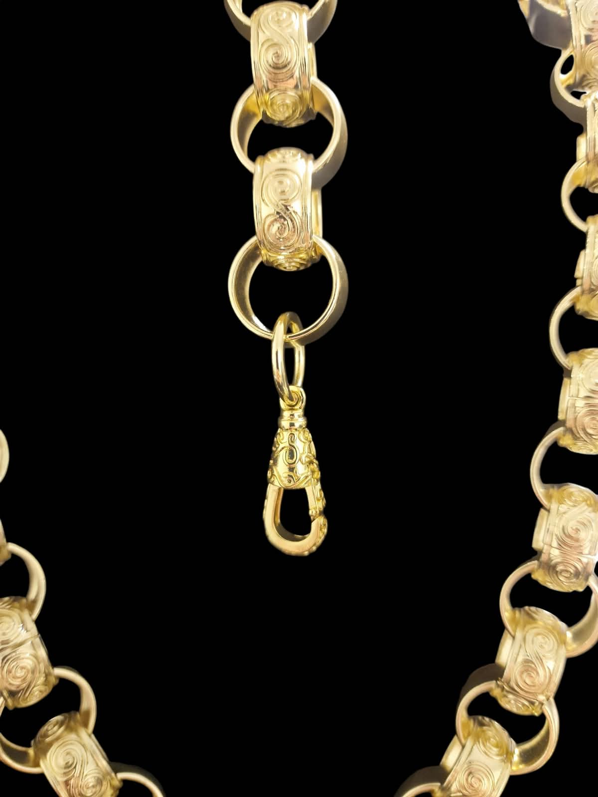 24" 20mm gold plated belcher chain &/or 10" matching bracelet , alternating links. albert clasp