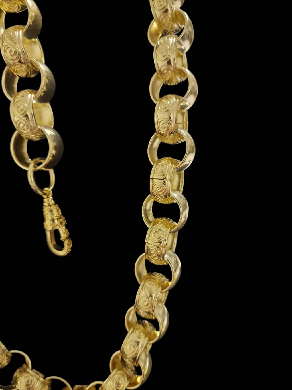 24" 20mm gold plated belcher chain &/or 10" matching bracelet , alternating links. albert clasp