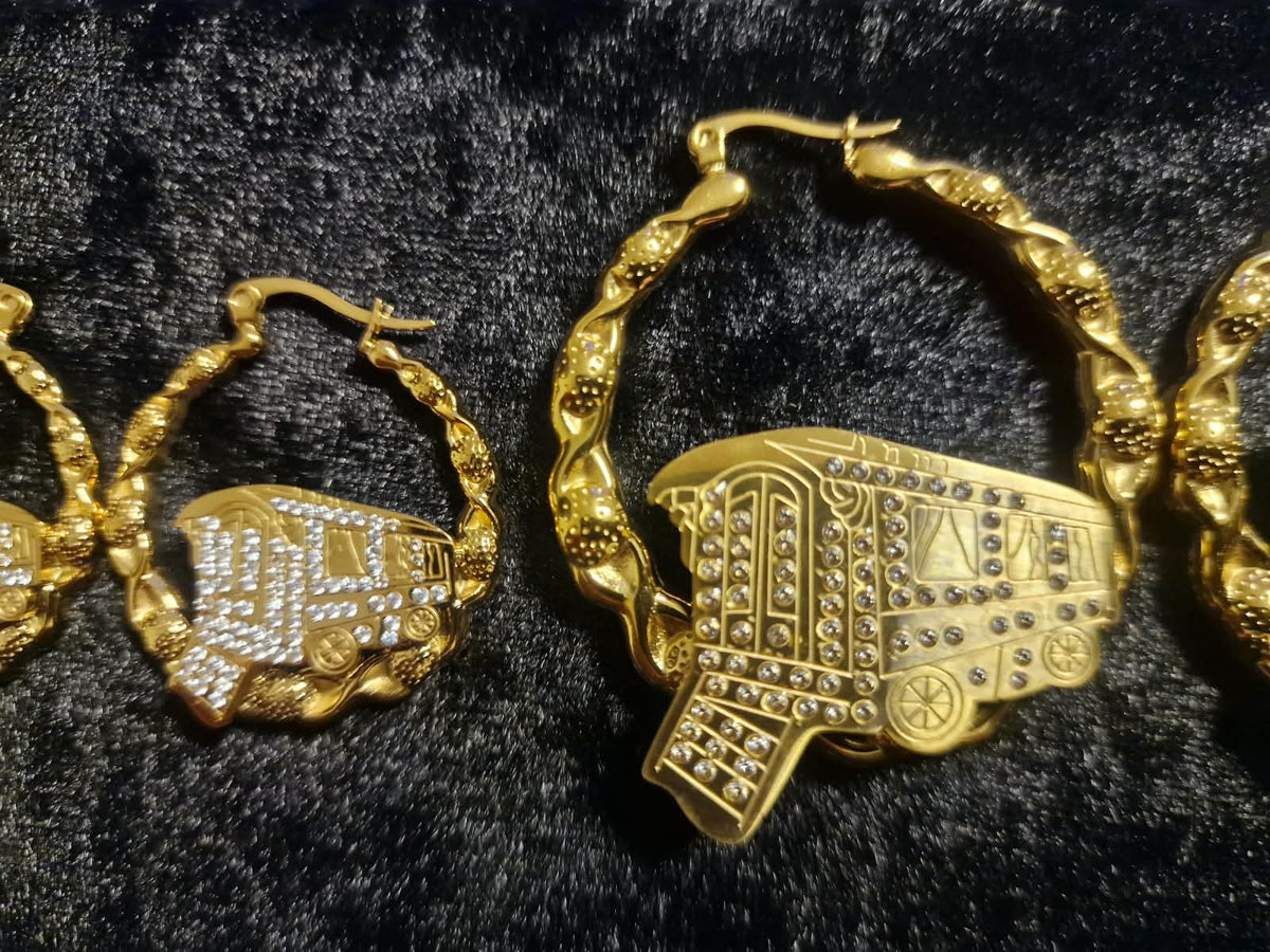 18k Gold Plated 30mm or 45mm Hoop Earrings – Vardo Gypsy Wagon
