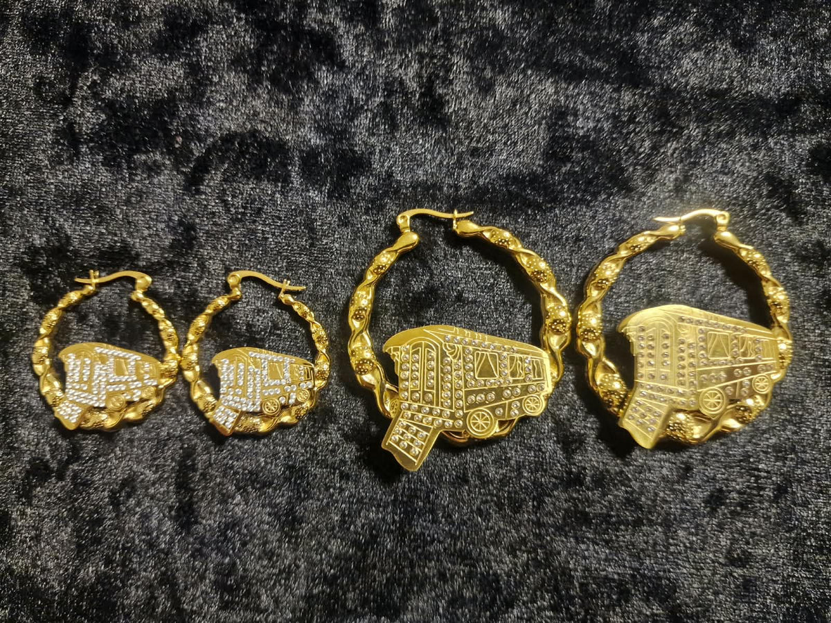 18k Gold Plated 30mm or 45mm Hoop Earrings – Vardo Gypsy Wagon