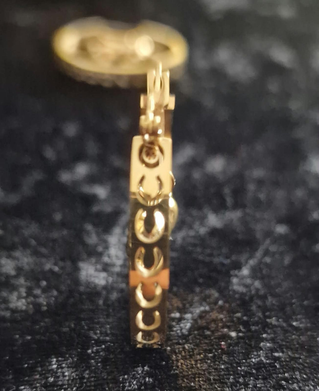 hoop earrings, 3d horse pendant, horse shoe patterned hoop. 18k gold plated. 30mm