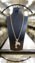 24" Gold Plated Curb Chain Necklace with Dolphin Pendant – Choose Your Width
