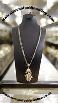 Gold Plated Rag Doll Pendant & Curb Chain Necklace