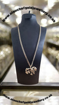 Gold Plated Cob Horse Pendant & 24" Curb Chain Set