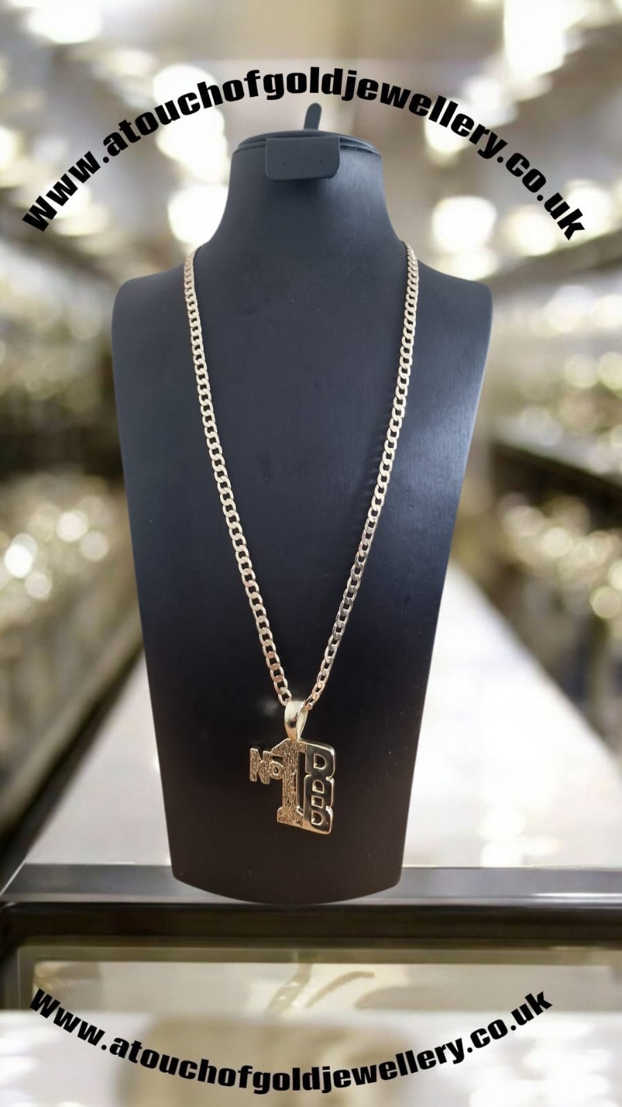 Gold Plated Number 1 Dad Pendant & 24" Curb Chain Set