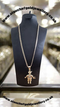Gold Plated Naughty Boy Pendant & 24" Curb Chain Set
