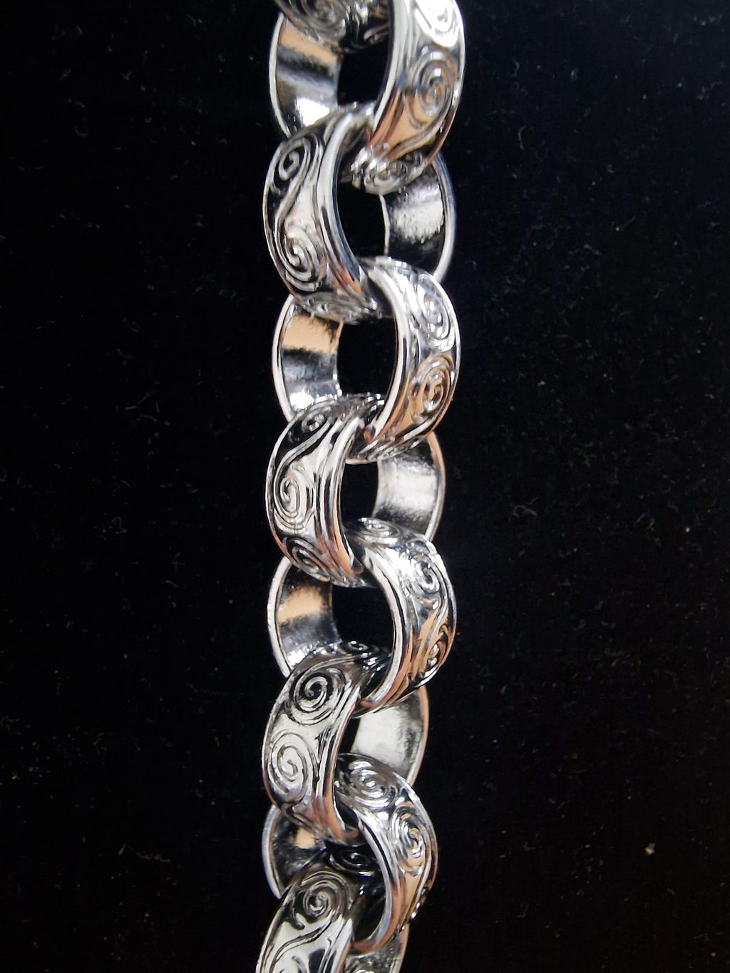 24" (15mm) Xxxl Silver Plated Belcher Chain (Every Link Patterned)