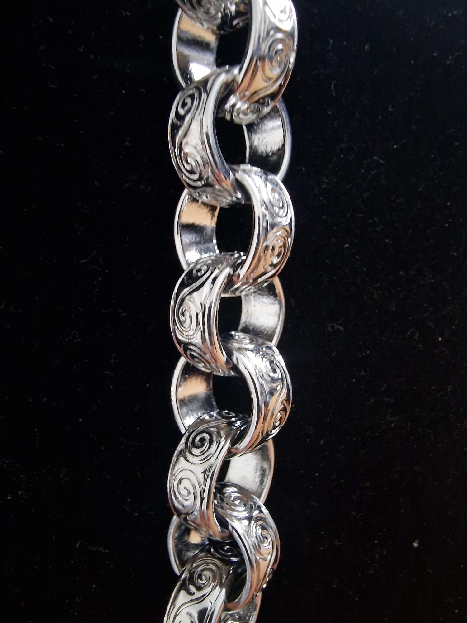 24" (15mm) Xxxl Silver Plated Belcher Chain (Every Link Patterned)