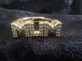 Gold Plated Mum Ring (Stones Encrusted) Adjustable Size