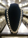 Xxxl 24" (15mm) Gold Plated Belcher Chain (Every Link Patterned)