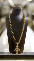 Gold Plated Naughty Boy Pendant & 24" (9mm) Belcher Chain