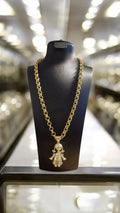24" (9mm) Gold Plated Belcher Chain  &  Rag Doll Pendant