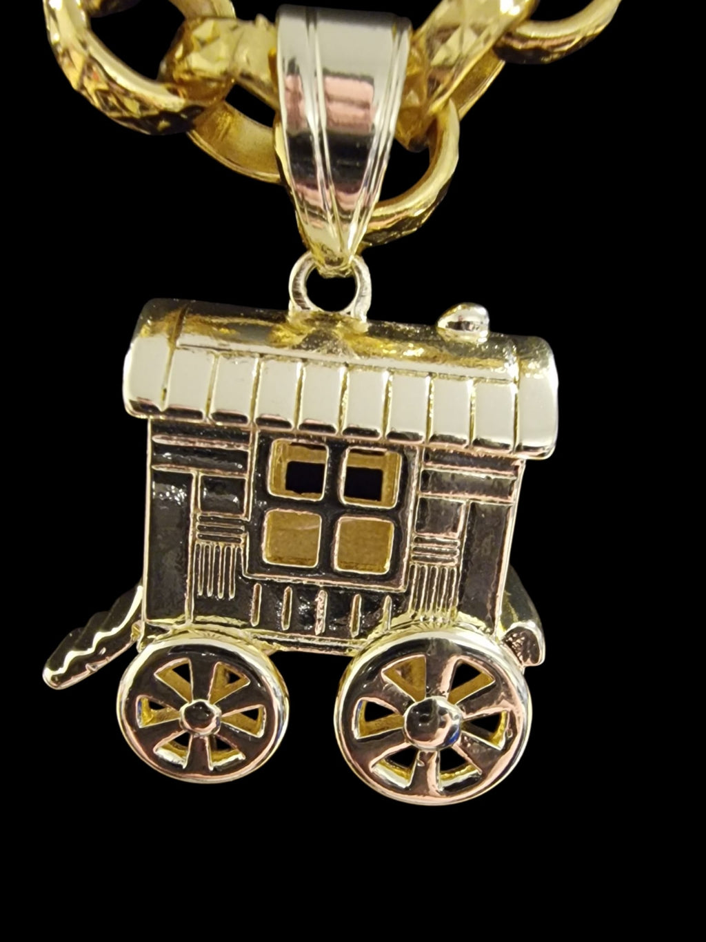 Gold Plated Gypsy Wagon & 24" (9mm) Gold Plated Belcher