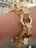 9" 18mm Gold Plated Hexagon Belcher Bracelet