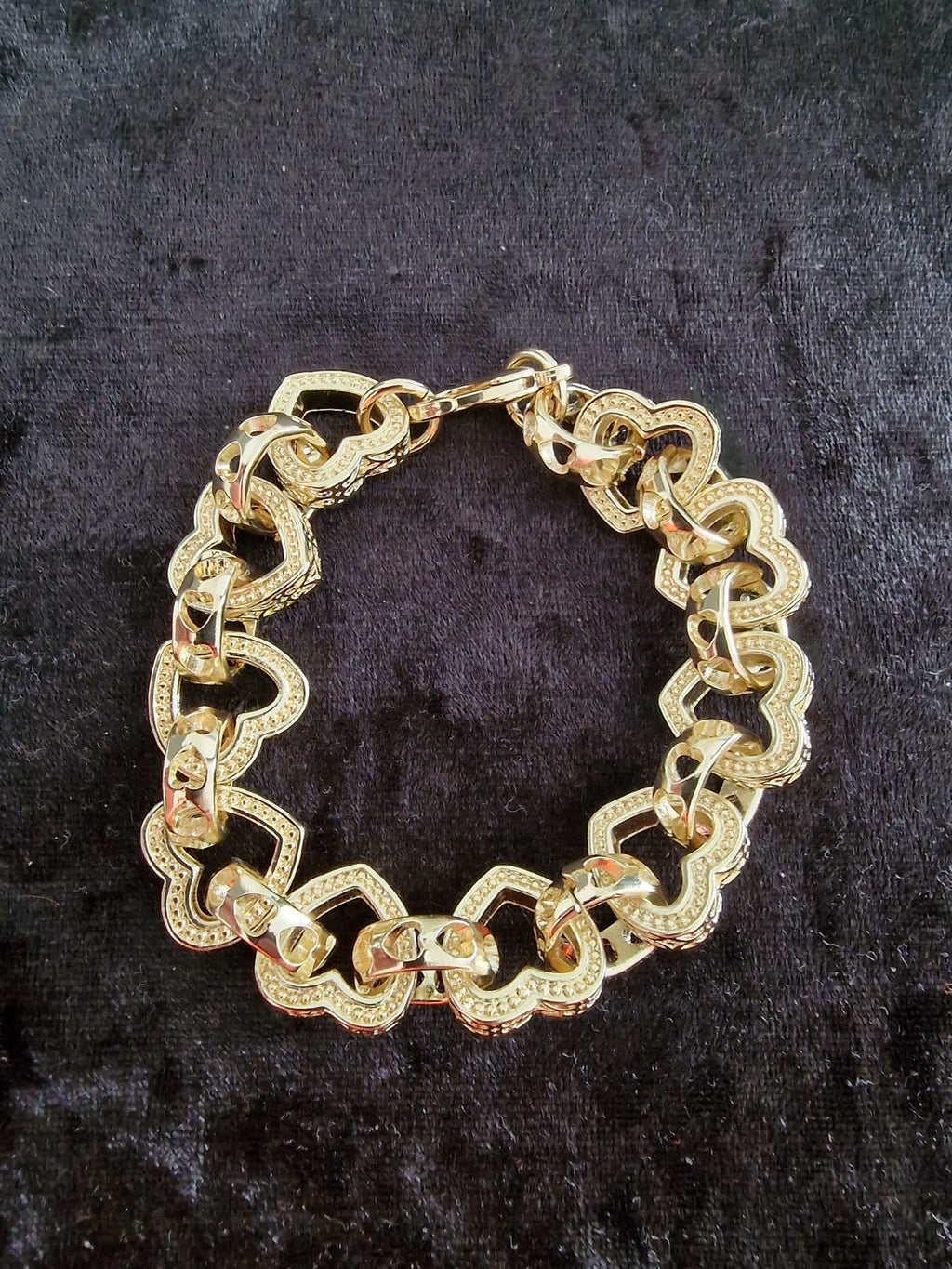 XXL Gold Plated 25" Heart Link Belcher Chain & 8" Bracelet Set – 15mm