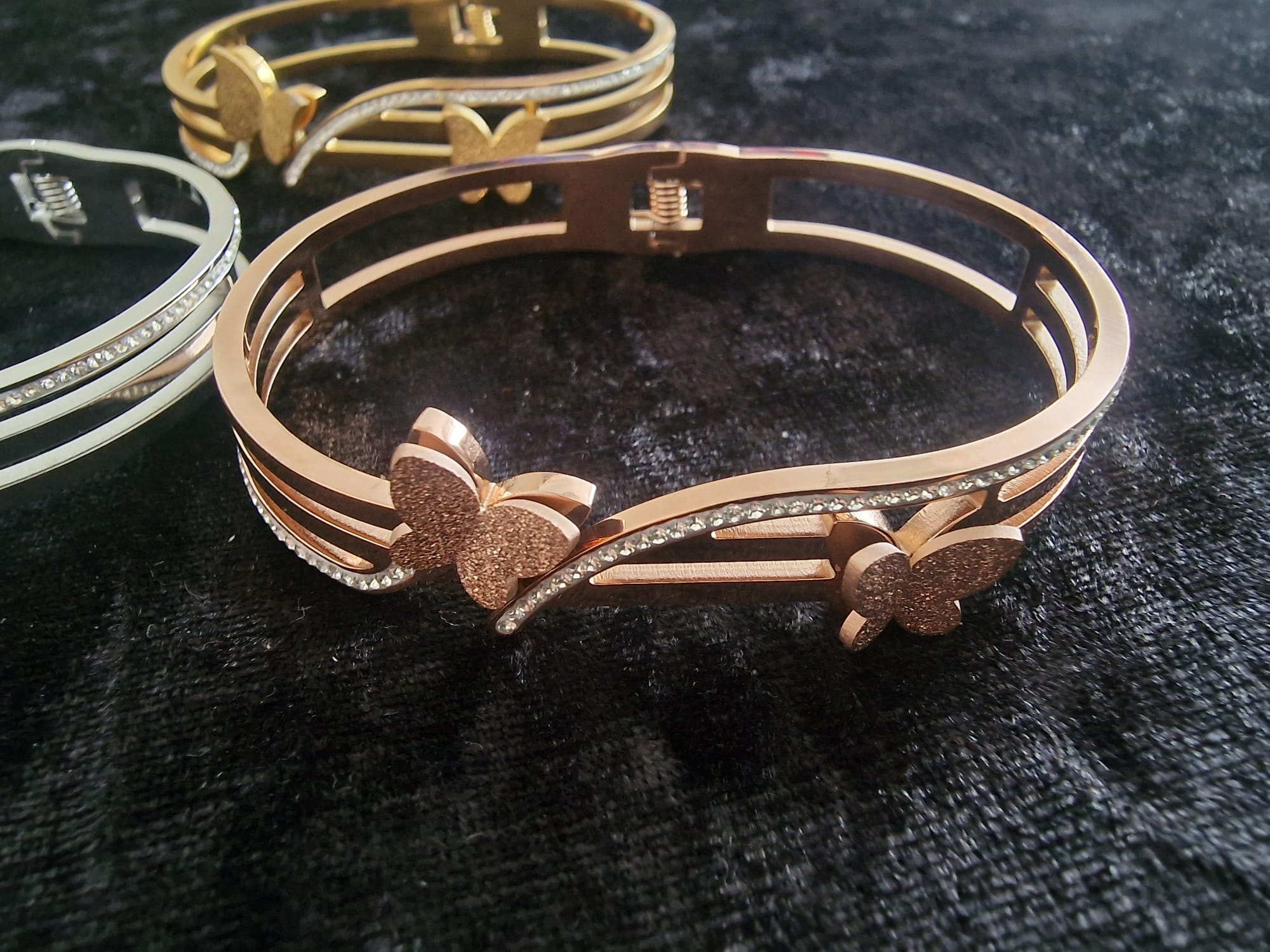 Encrusted Butterfly Bangle
