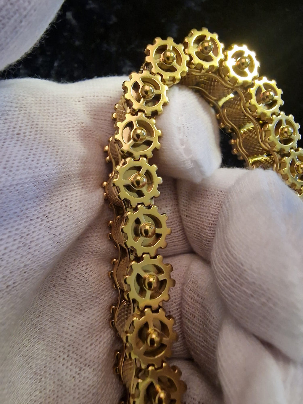 Gold Plated Bike/motorbike Chain Style Bracelet Tarnish resistant Bling
