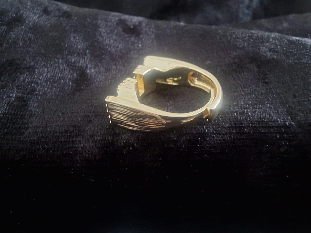 Gold Plated Mum Ring (Stones Encrusted) Adjustable Size