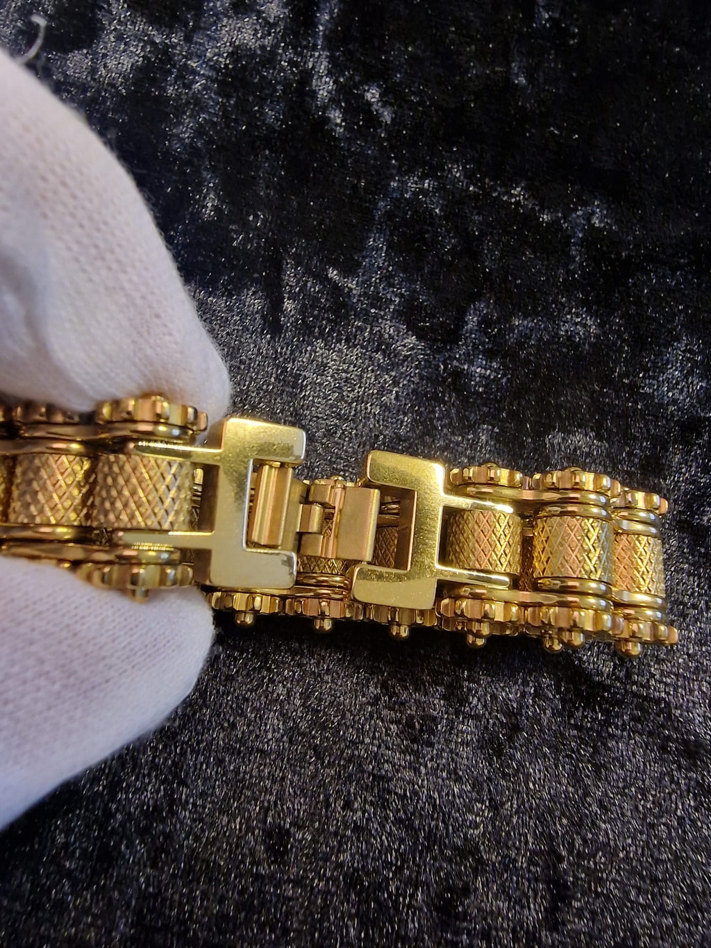 Gold Plated Bike/motorbike Chain Style Bracelet Tarnish resistant Bling