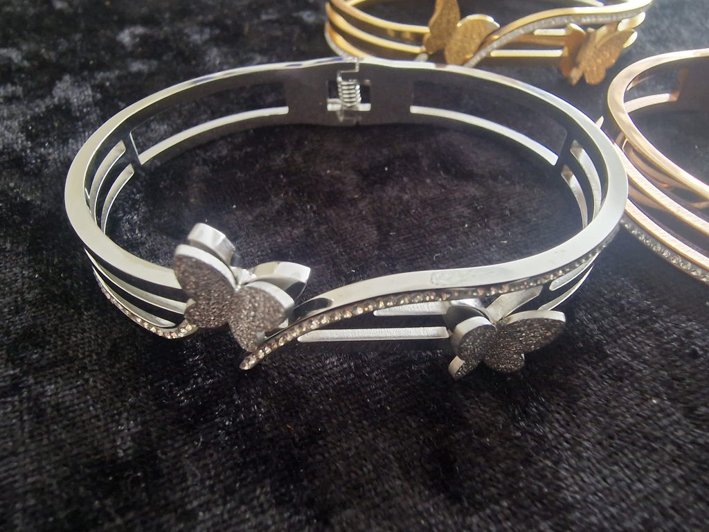 Encrusted Butterfly Bangle