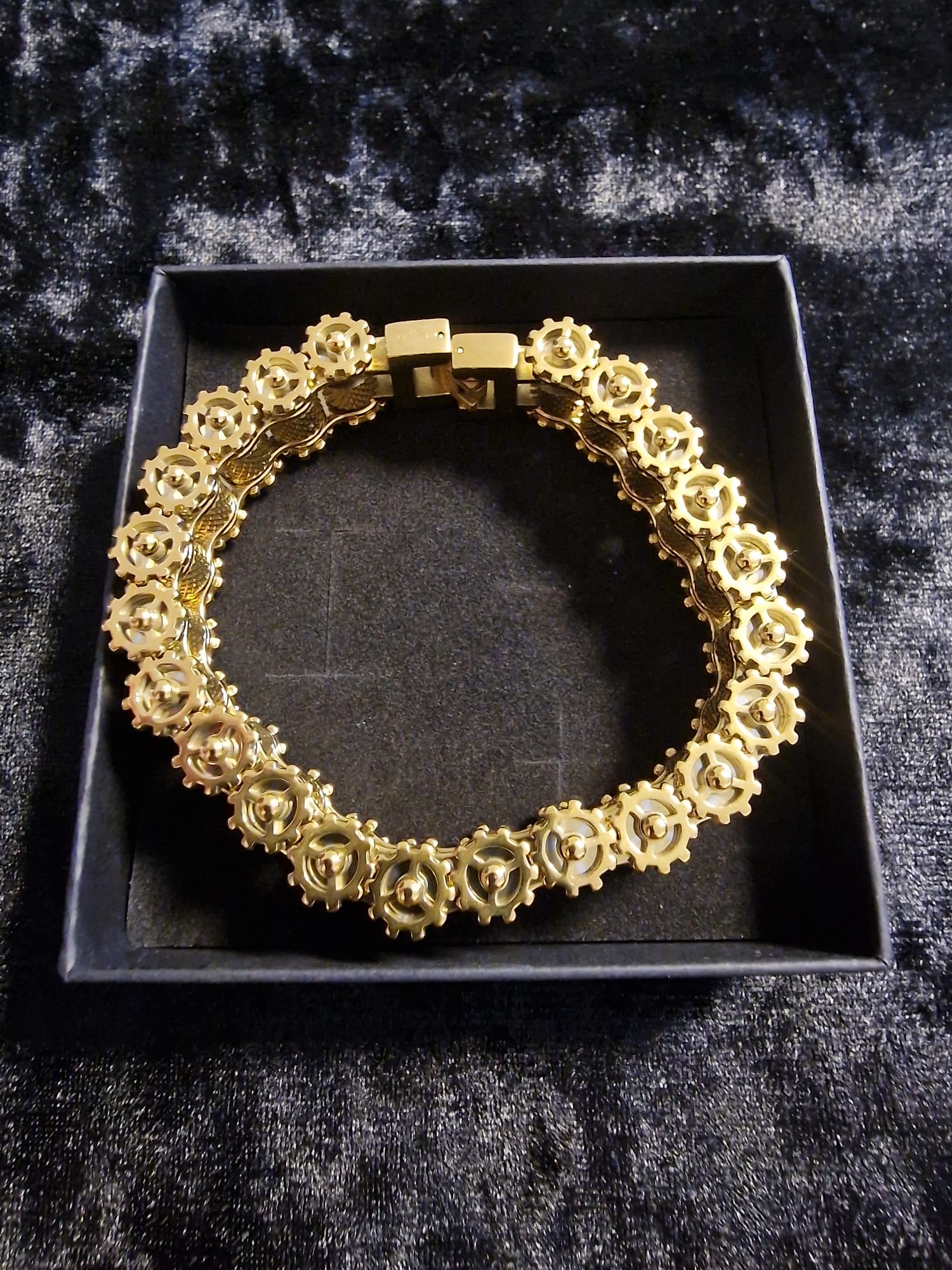 Gold Plated Bike/motorbike Chain Style Bracelet Tarnish resistant Bling