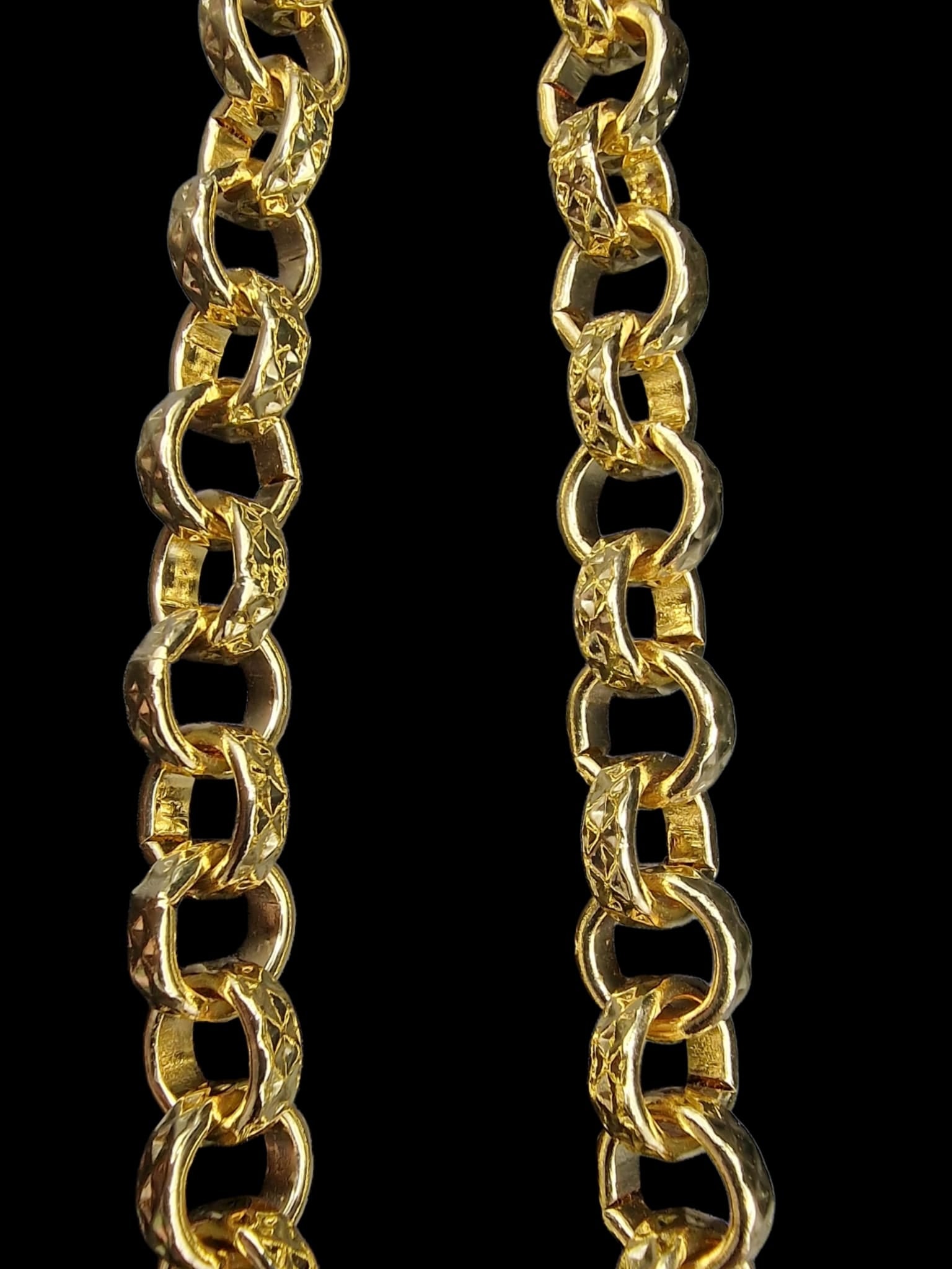 24" (9mm) Gold Plated Belcher Chain &9" Matching Bracelet (Tarnish resistant)