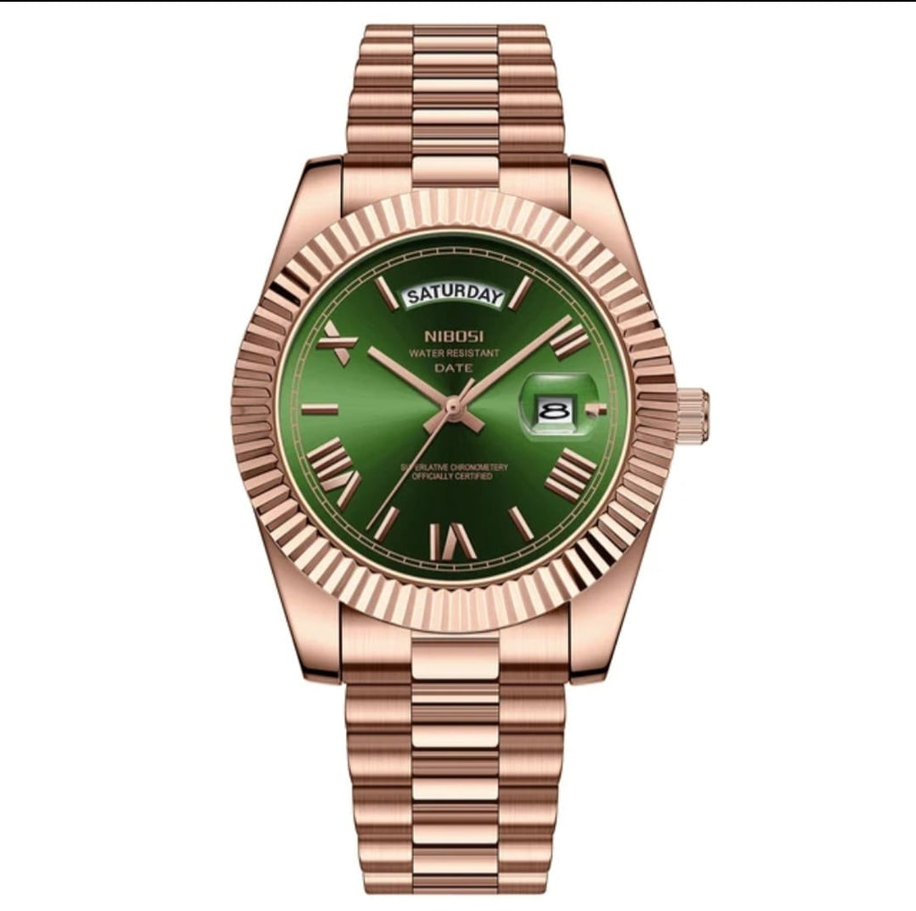 Nibosi 40mm Day Date Watch – Quartz