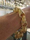 9" -  10 1/2" Gold Plated Tulip Bracelet (Solid Version) Albert Clasp