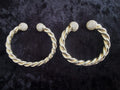 Gold Plated Twisted Torque Bangle – Iced Out Ball Ends (medium and heavy version)