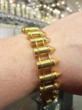 Gold Plated Bullet Link Bracelet Bling Bangle Hunting Hunter Shotgun Rifle